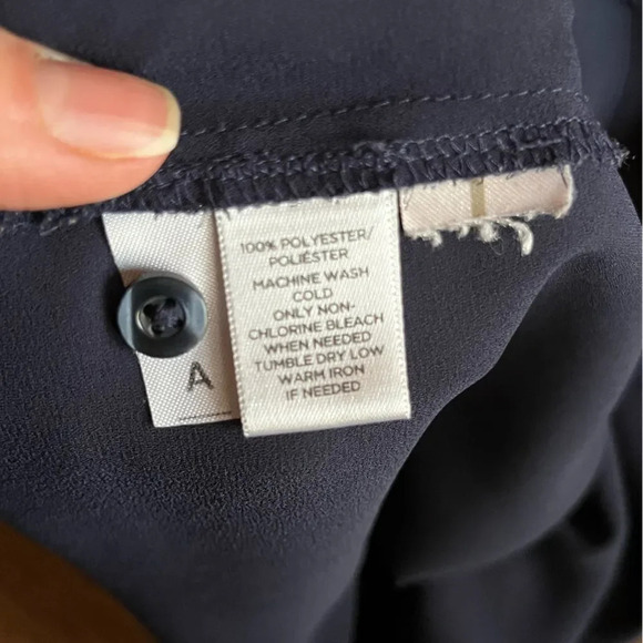 Loft Navy Blue Blouse w/Collar - Picture 5 of 6